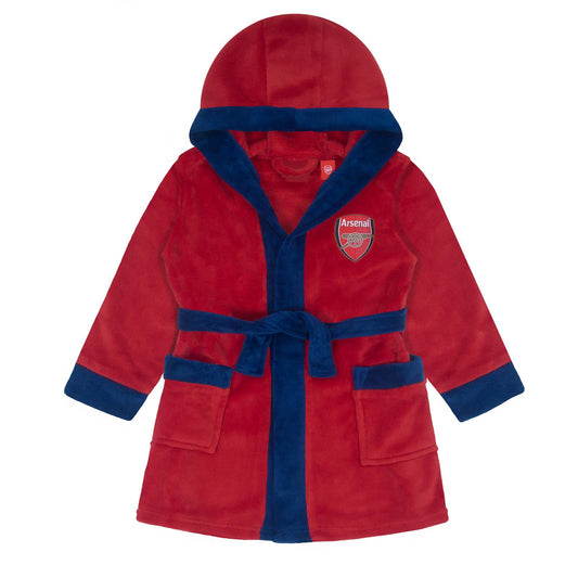 Red - Front - Arsenal FC Baby Crest Fleece Dressing Gown