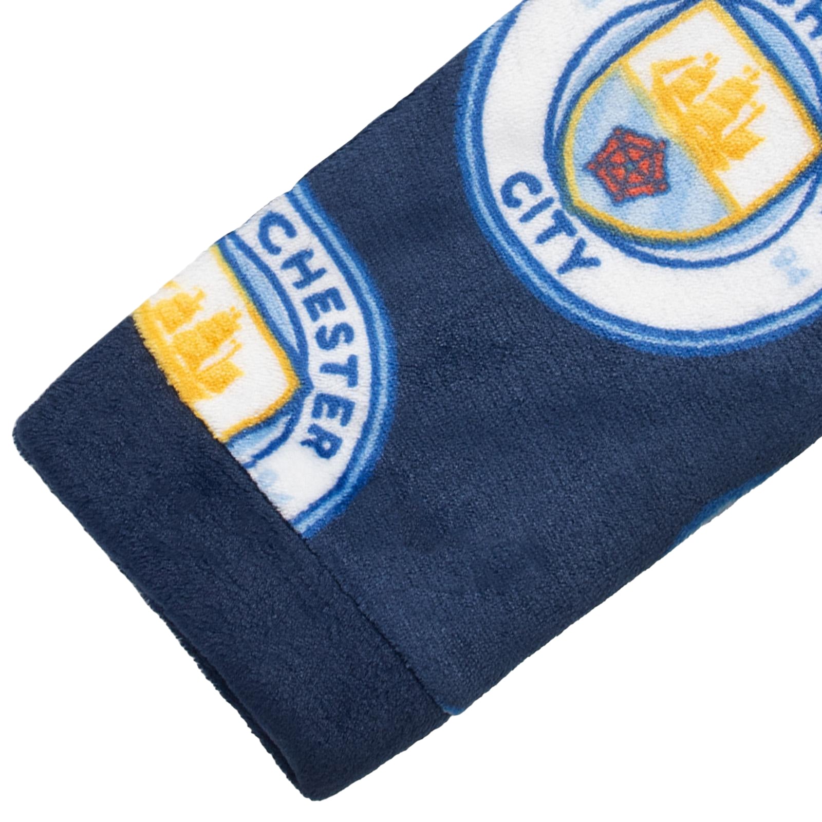 Navy - Side - Manchester City FC Baby Crest Fleece Dressing Gown