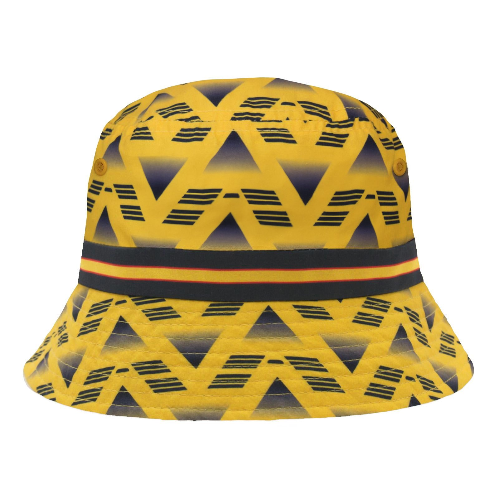 Yellow-Navy - Back - Fan Originals Gunners 1991 Away Kit Bucket Hat