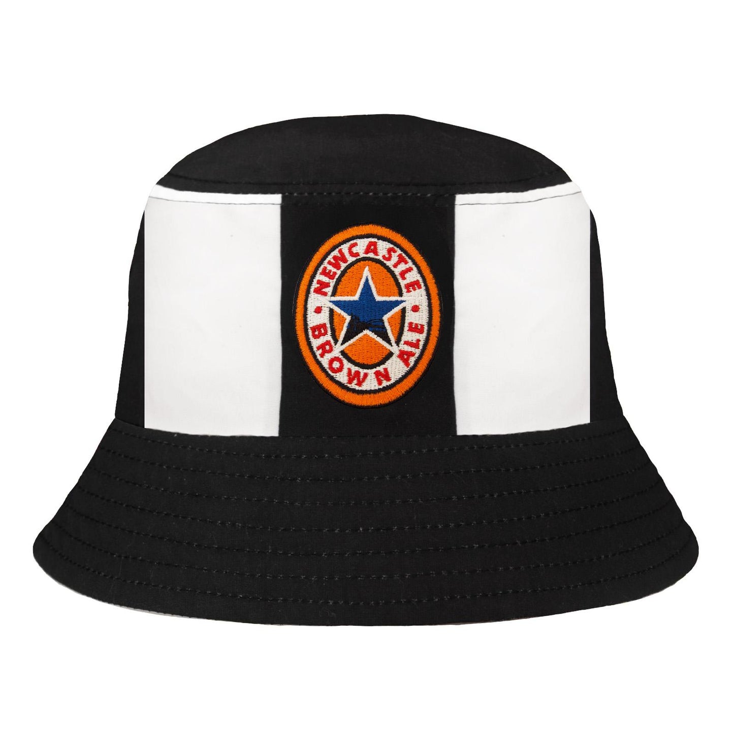 Black-White - Front - Fan Originals Newcastle Embroidered Bucket Hat