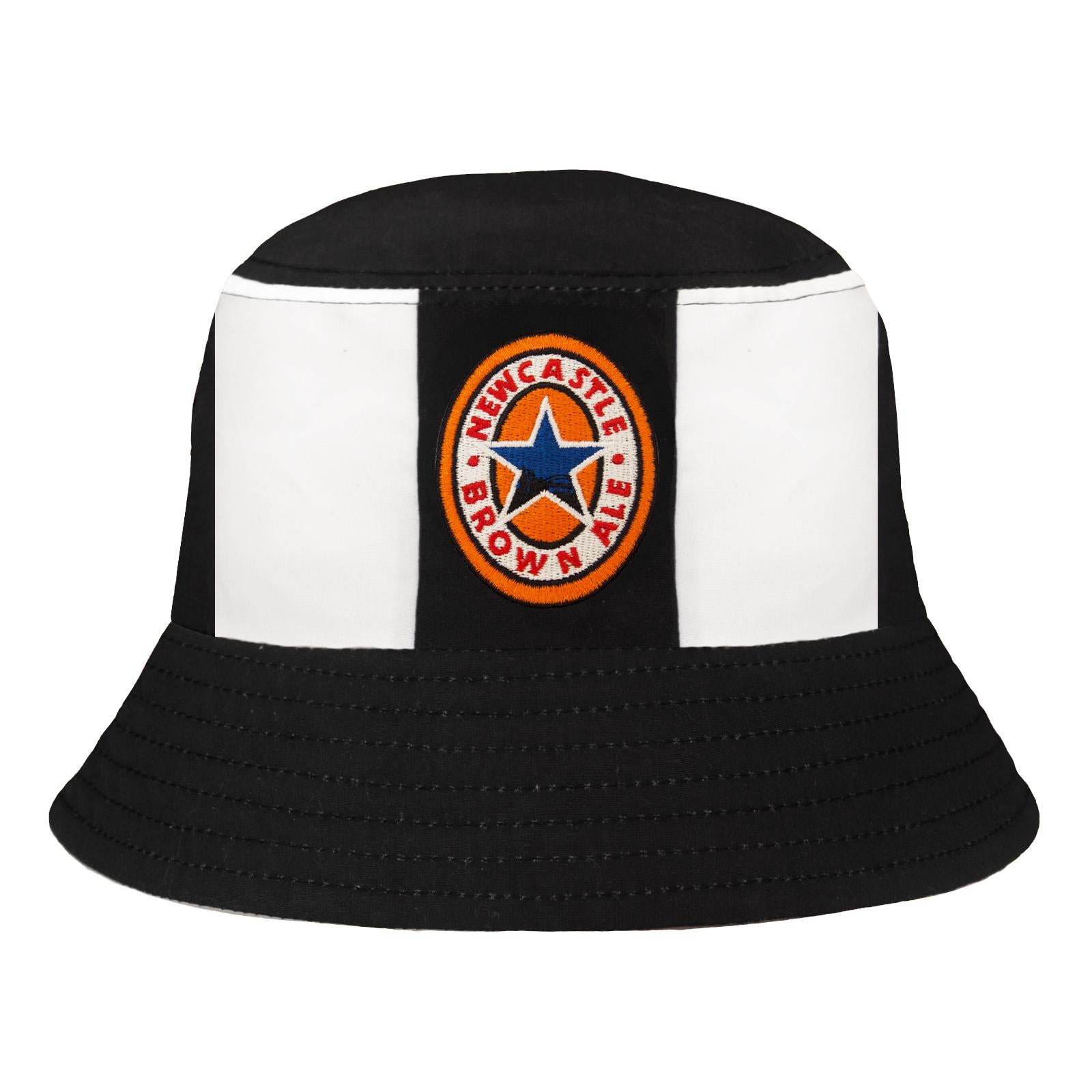 Black-White - Front - Fan Originals Newcastle Embroidered Bucket Hat