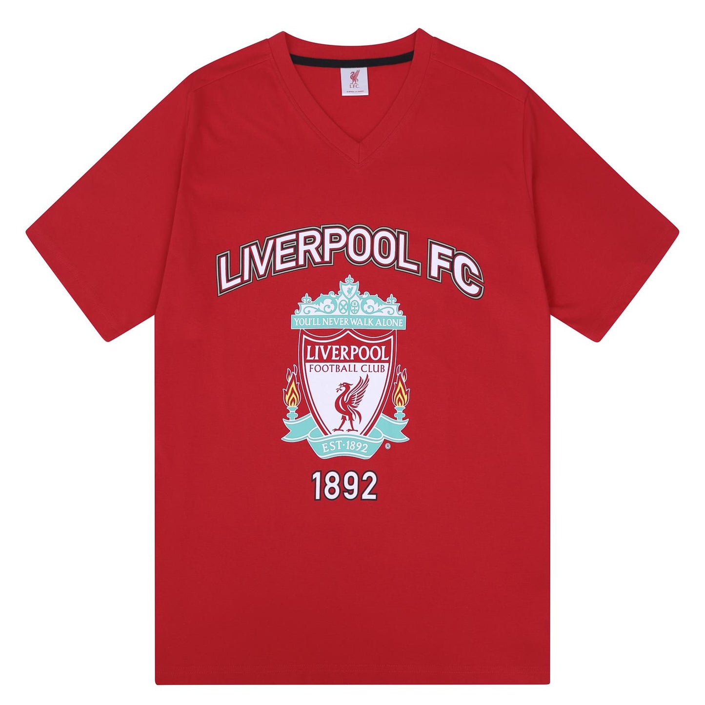 Red - Back - Liverpool FC Mens Short Pyjama Set