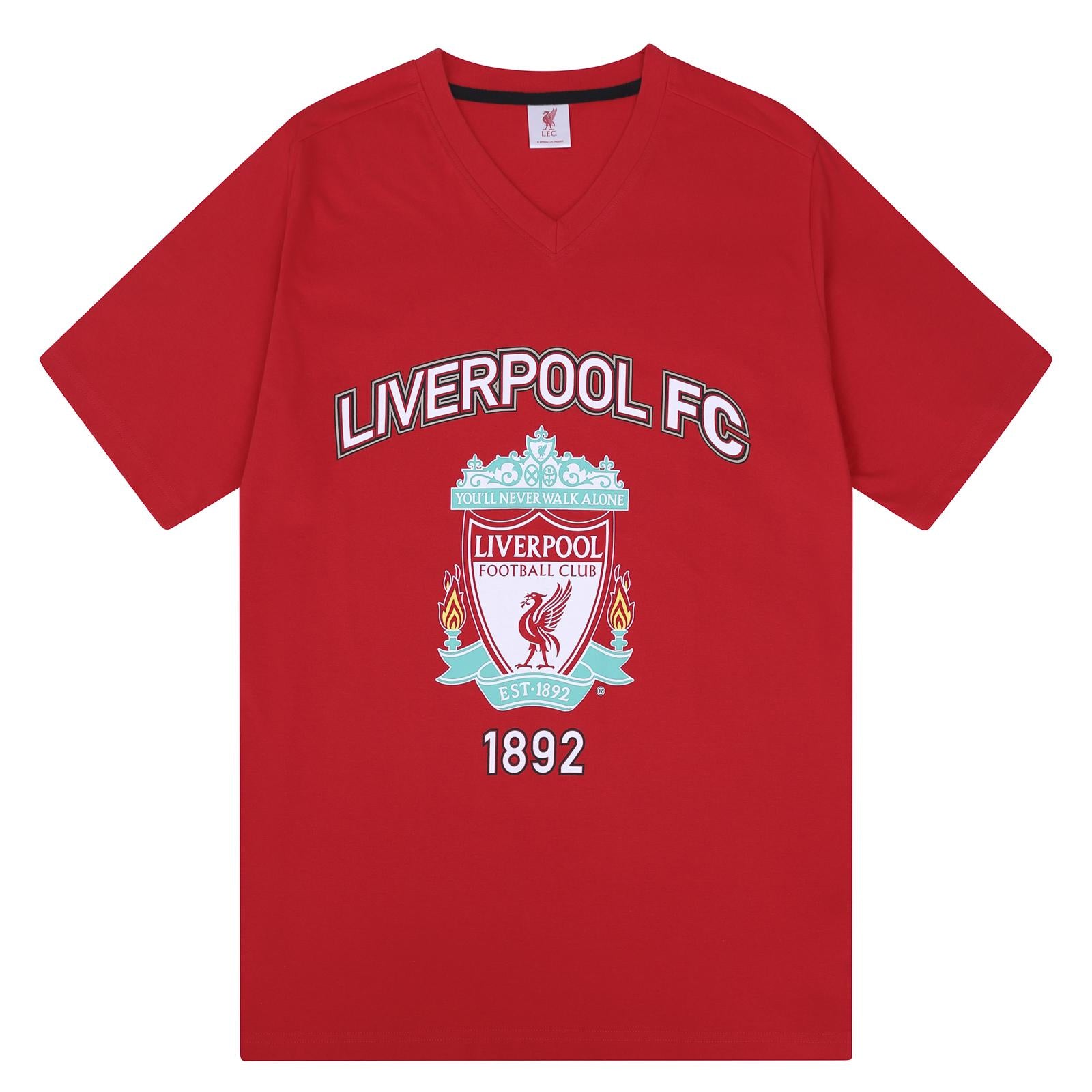 Red - Back - Liverpool FC Mens Short Pyjama Set