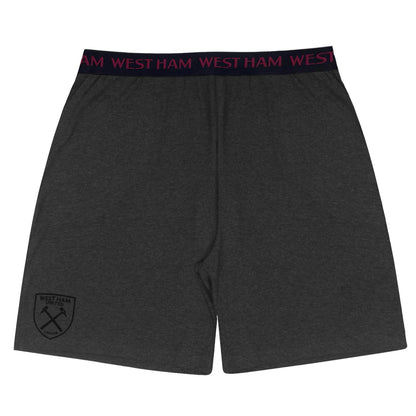 Grey - Side - West Ham United FC Mens Short Pyjama Set