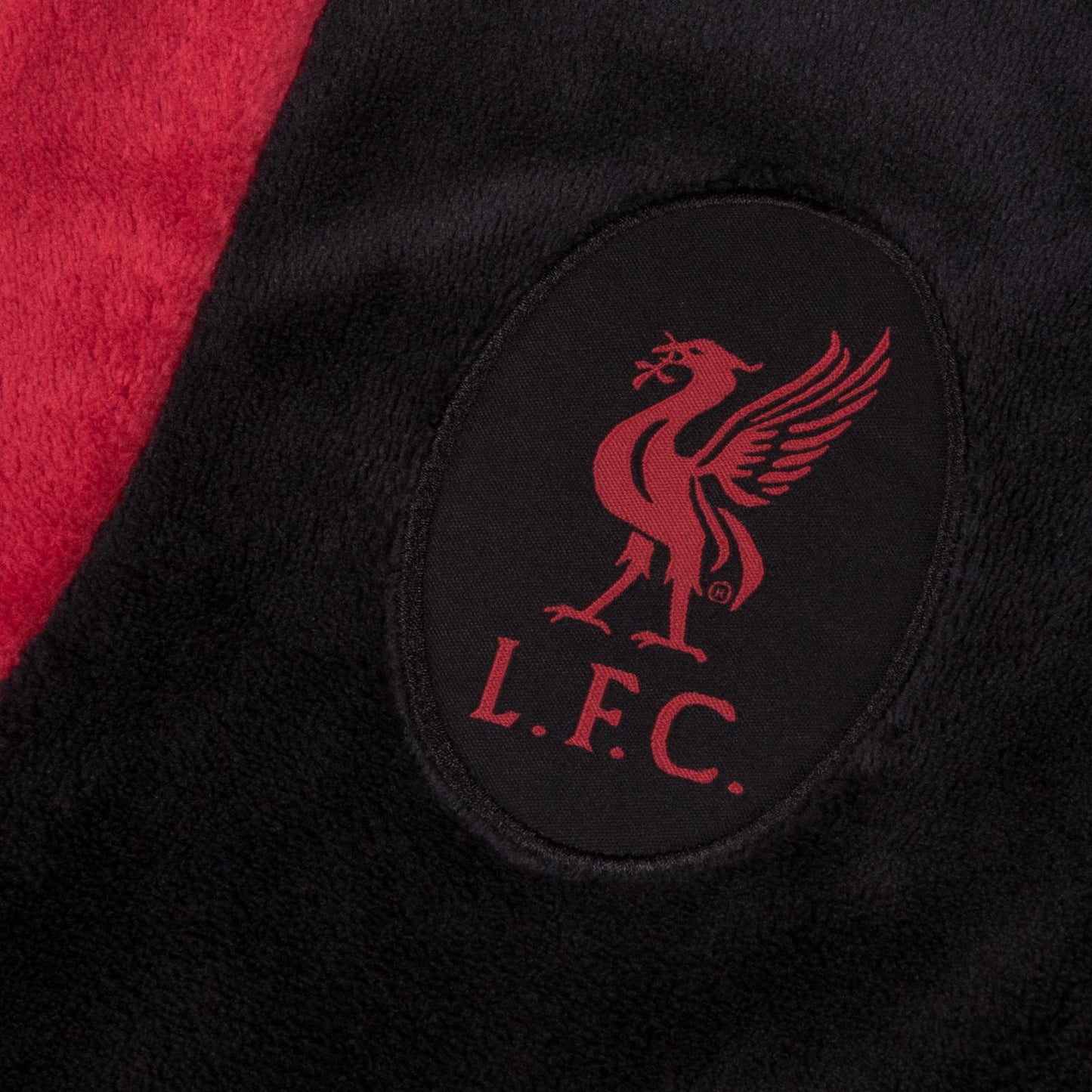 Black - Side - Liverpool FC Boys Crest Fleece Dressing Gown