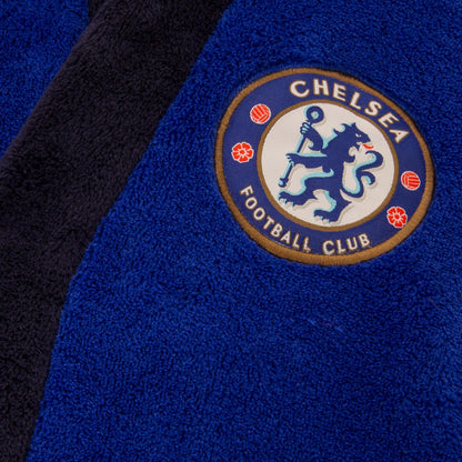 Royal Blue - Side - Chelsea FC Boys Crest Fleece Dressing Gown