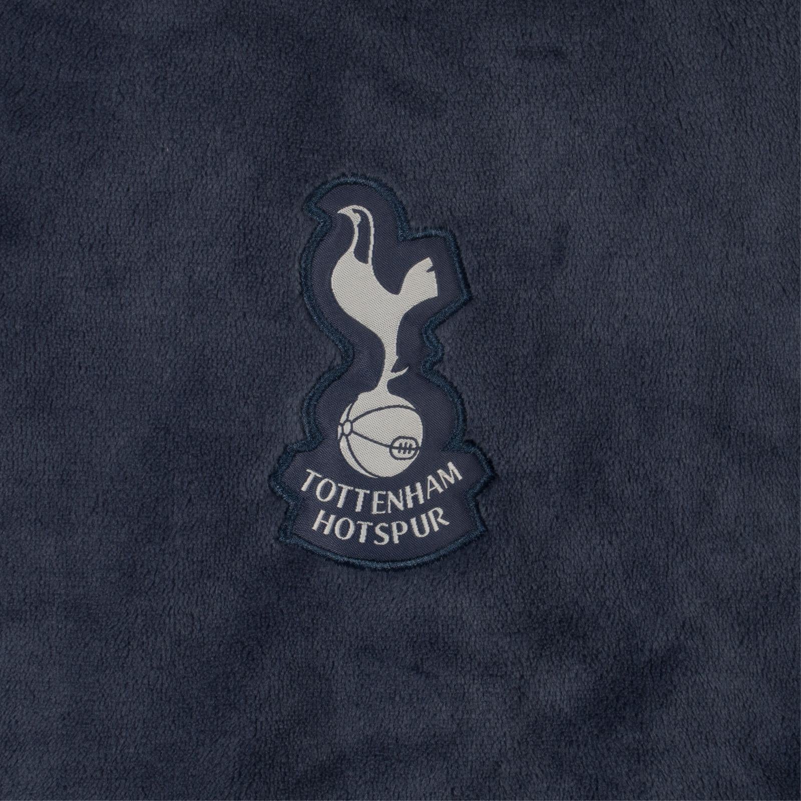 Navy Blue-Marine - Back - Tottenham Hotspur FC Boys Crest Fleece Dressing Gown