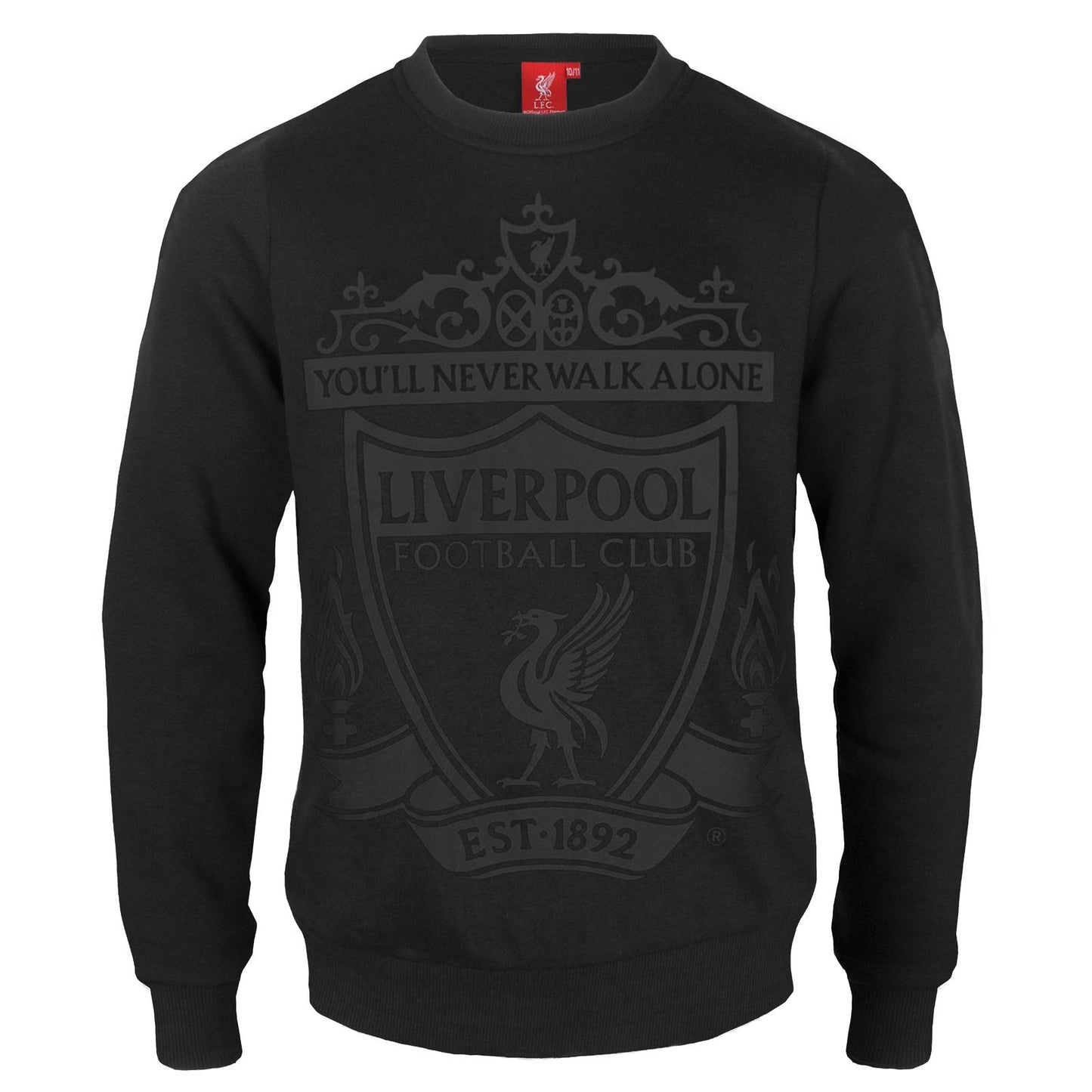 Black - Front - Liverpool FC Boys Crest Sweatshirt