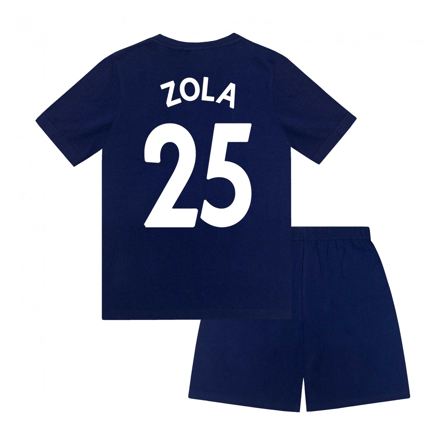 Blue - Back - Chelsea FC Boys Zola 25 Sublimation Short Pyjama Set