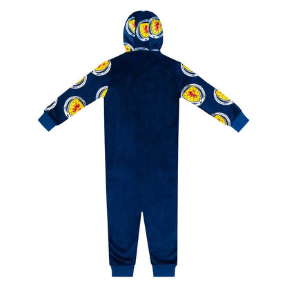 Navy Blue - Back - Scottish FA Childrens-Kids Crest Fleece All-In-One Nightwear