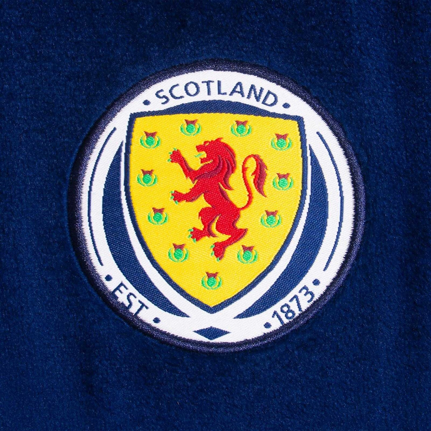 Navy Blue - Side - Scottish FA Childrens-Kids Crest Fleece All-In-One Nightwear