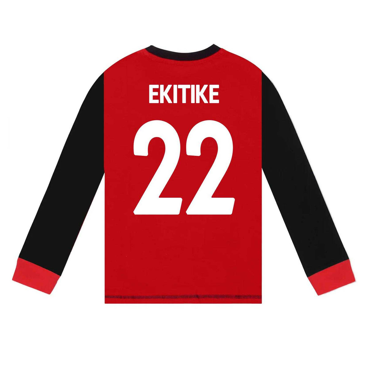 Red-Black - Side - Liverpool FC Boys Ekitike 22 Long-Sleeved Long Pyjama Set