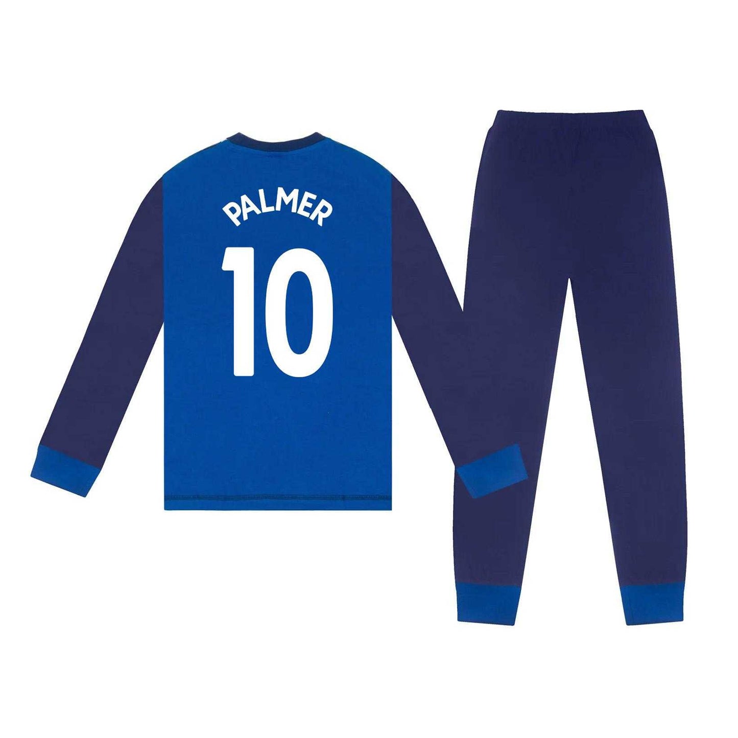 Royal Blue - Back - Chelsea FC Boys Palmer 10 Long-Sleeved Long Pyjama Set