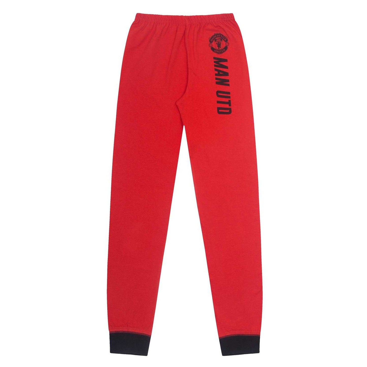 Black-Red - Side - Manchester United FC Boys Sublimated Long Pyjama Set