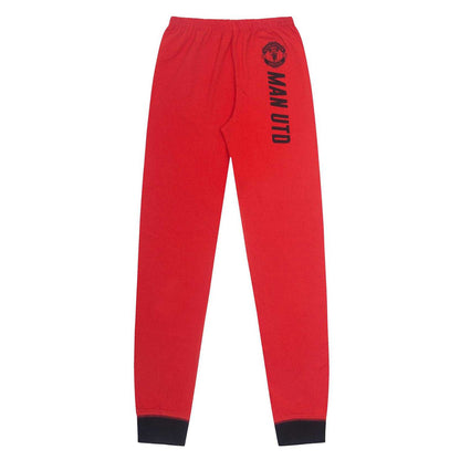 Black-Red - Side - Manchester United FC Boys Sublimated Long Pyjama Set