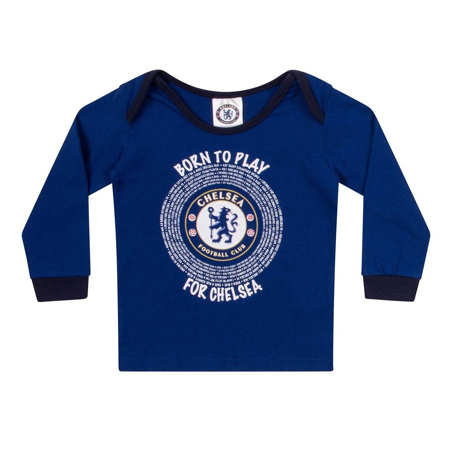 Blue - Side - Chelsea FC Baby Boys Born To Play Long Pyjama Set