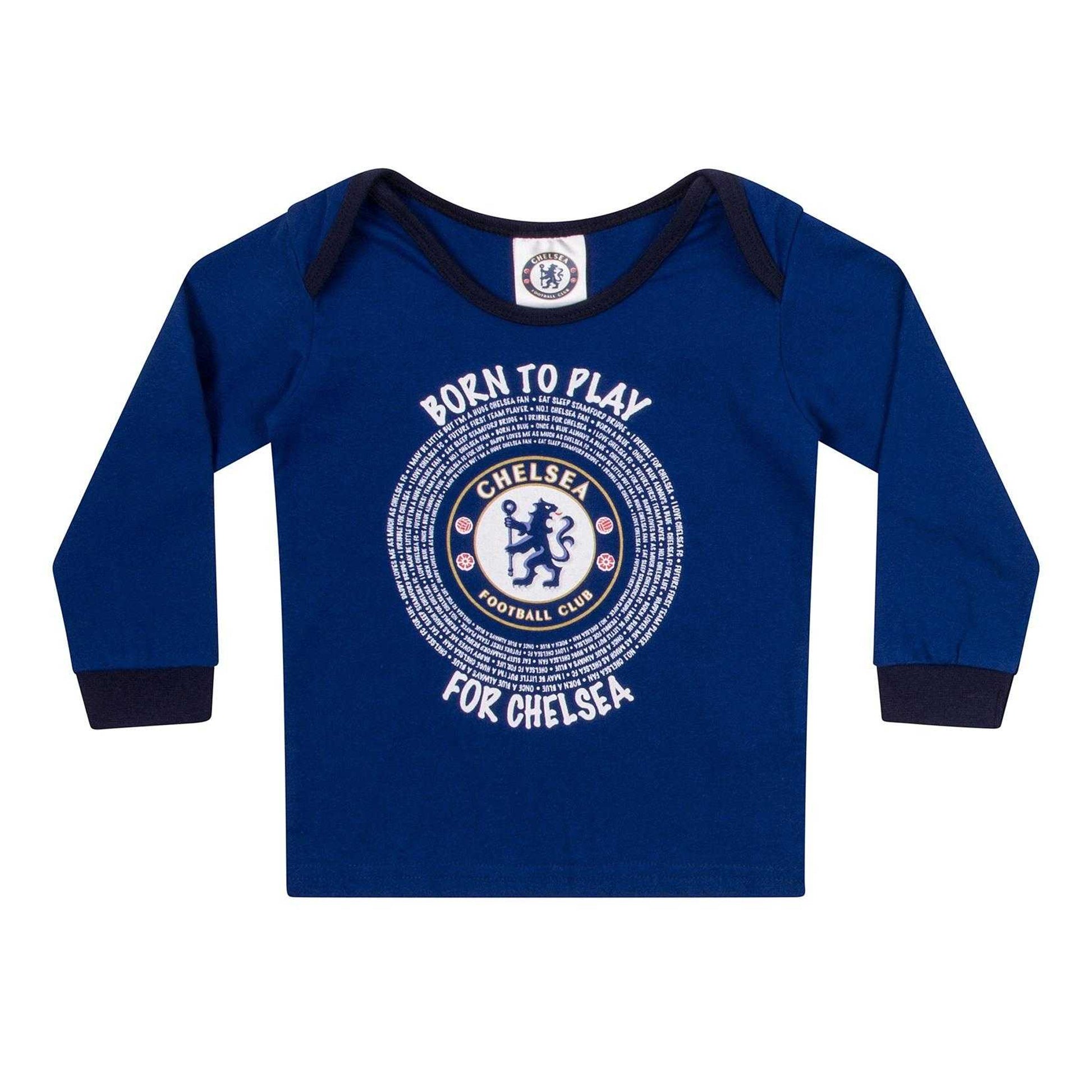 Blue - Side - Chelsea FC Baby Boys Born To Play Long Pyjama Set