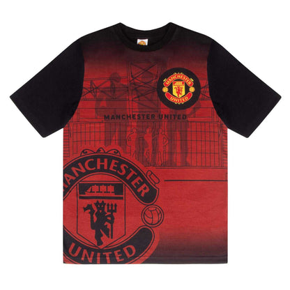 Red - Back - Manchester United FC Boys Short Pyjama Set