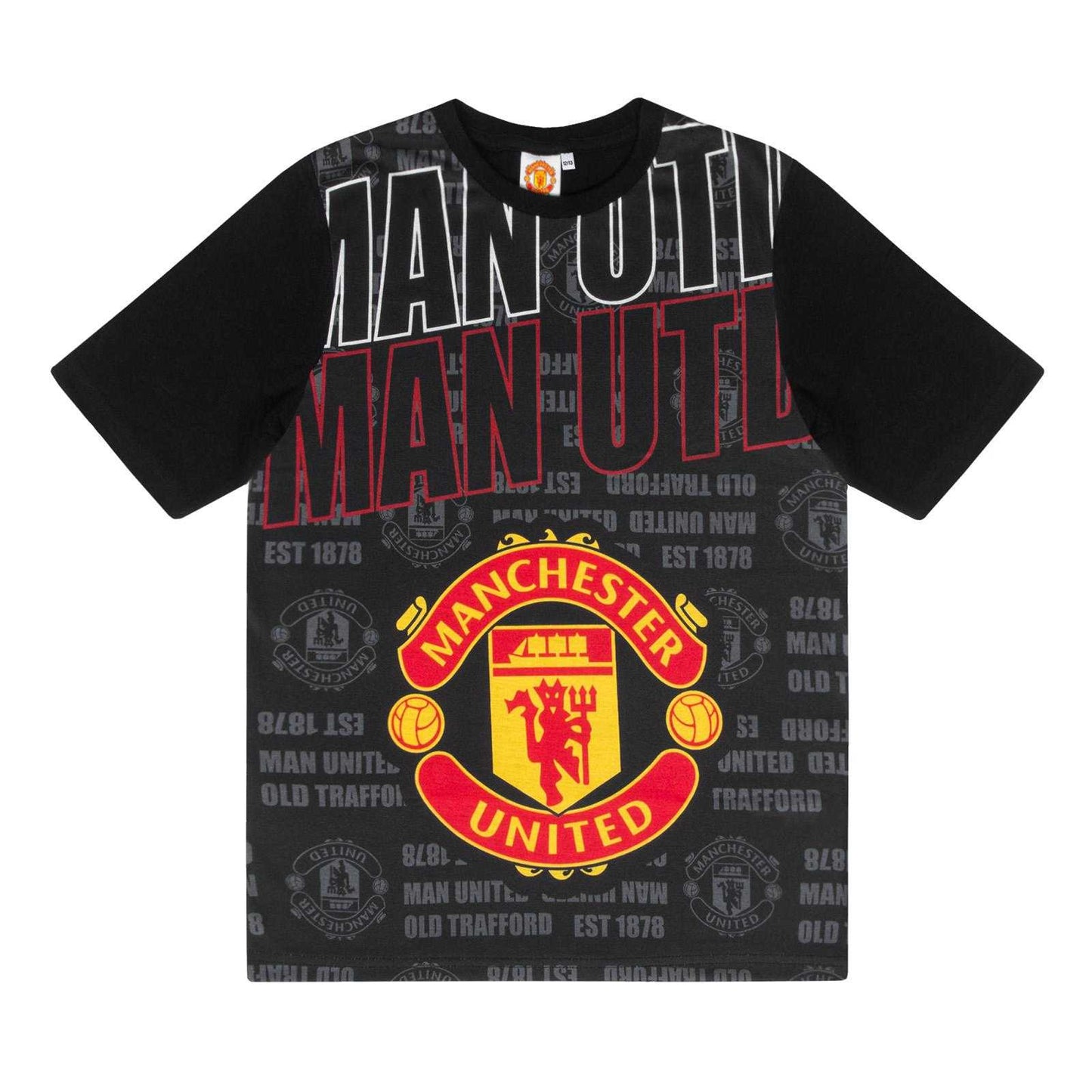 Black - Back - Manchester United FC Boys Short Pyjama Set