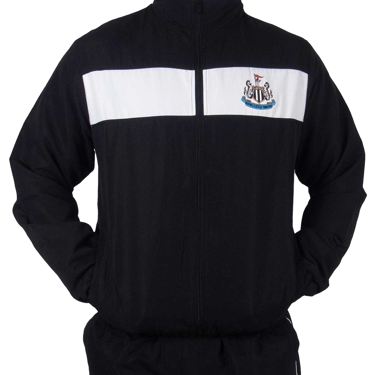 Black-White - Lifestyle - Newcastle United FC Mens Contrast Striped Tracksuit