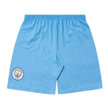 Navy Blue - Side - Manchester City FC Boys Sublimated Short Pyjama Set