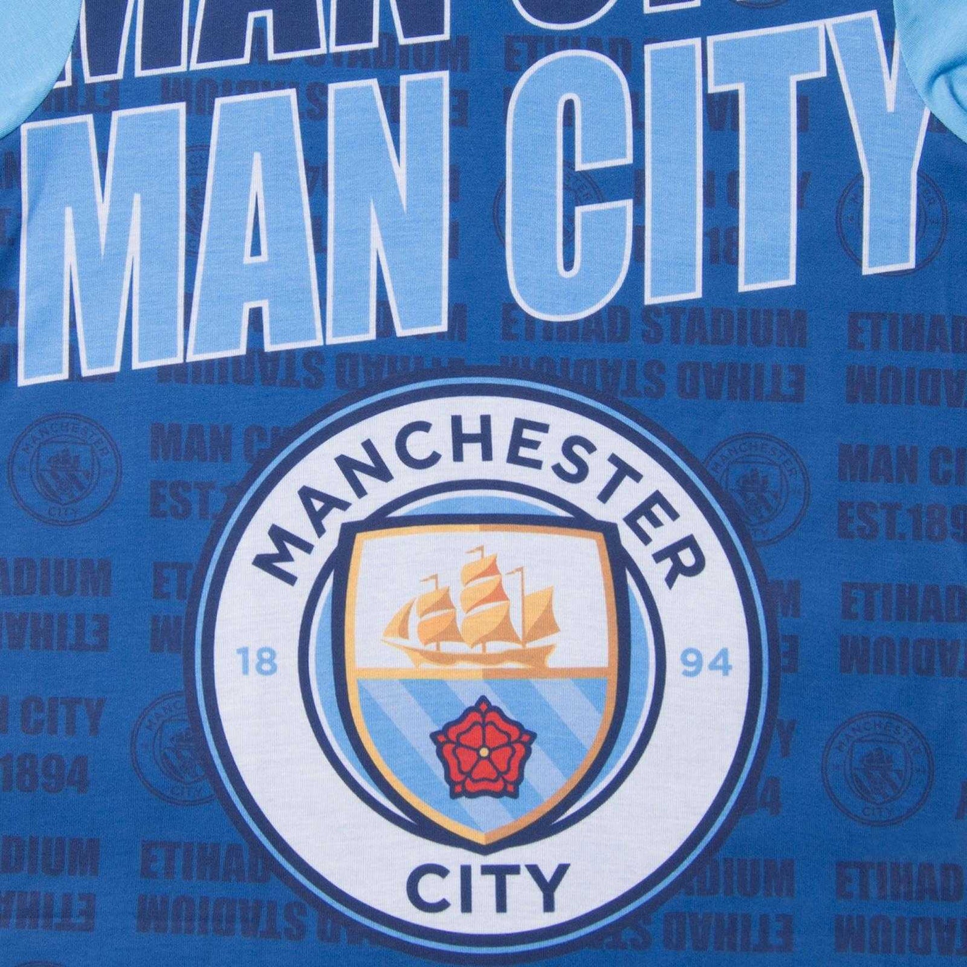 Navy Blue - Lifestyle - Manchester City FC Boys Sublimated Short Pyjama Set