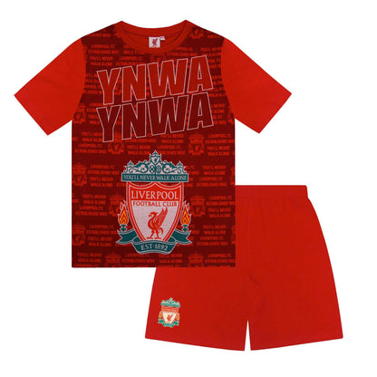 Red - Front - Liverpool FC Boys Short Pyjama Set