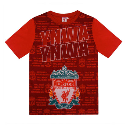 Red - Back - Liverpool FC Boys Short Pyjama Set