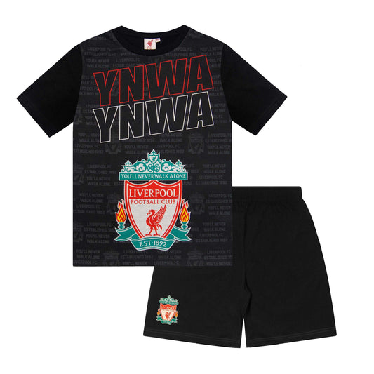 Black - Front - Liverpool FC Boys Short Pyjama Set