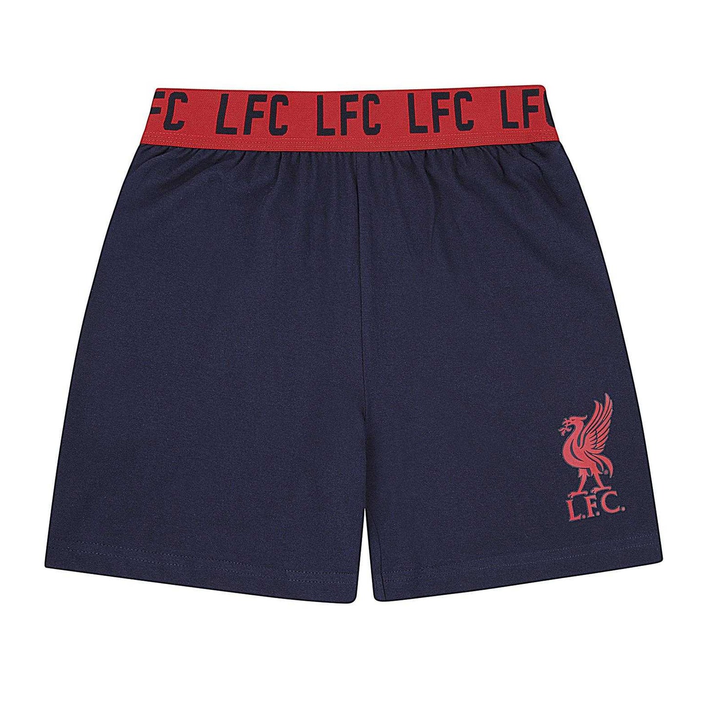 Navy Blue - Side - Liverpool FC Boys Anfield YNWA Short Pyjama Set
