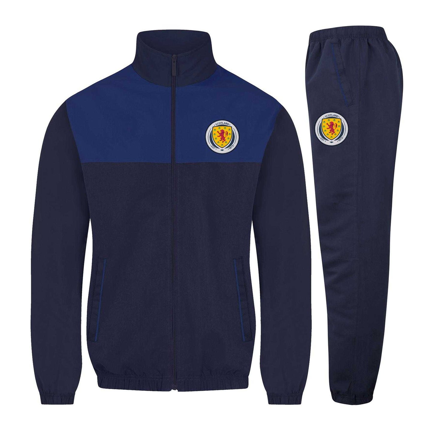 Navy Blue - Front - Scotland Mens Two Tone Tracksuit