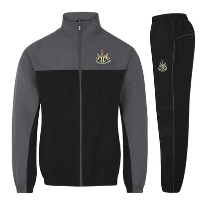 Black - Front - Newcastle United FC Boys Two Tone Tracksuit