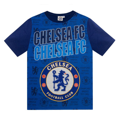 Blue - Back - Chelsea FC Boys Short Pyjama Set