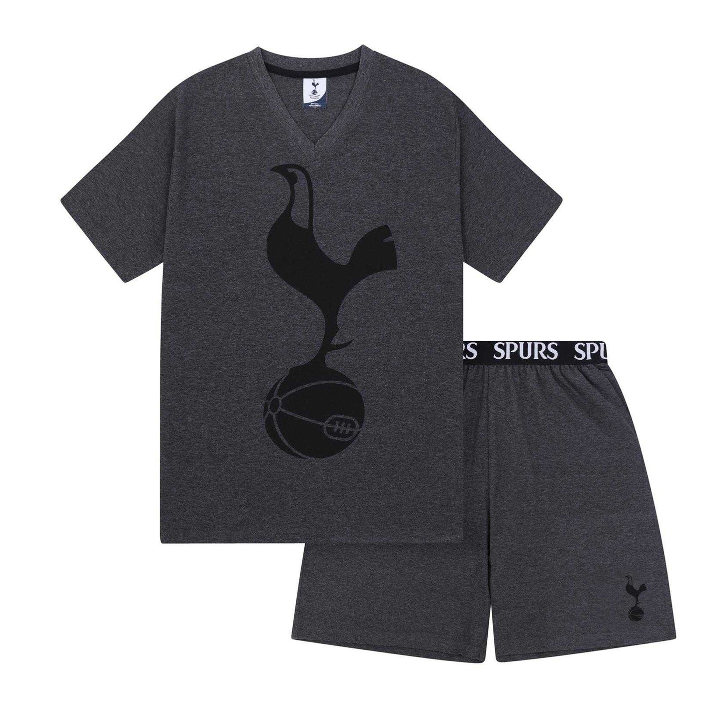 Grey - Front - Tottenham Hotspur FC Mens Sublimated Short Pyjama Set
