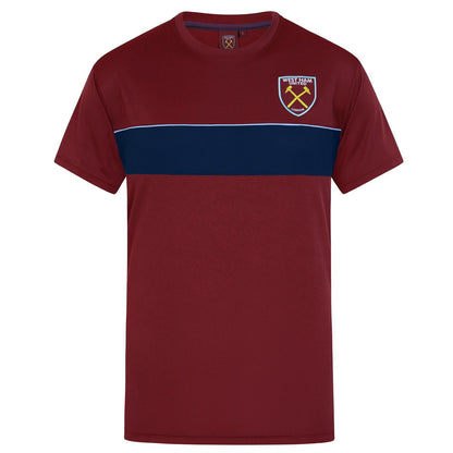 Claret - Front - West Ham United FC Mens Polyester T-Shirt