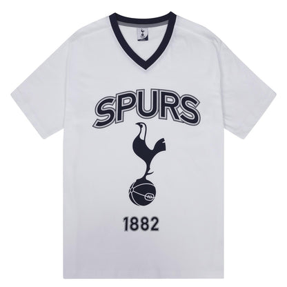 White - Pack Shot - Tottenham Hotspur FC Mens 1882 Sublimated Short Pyjama Set