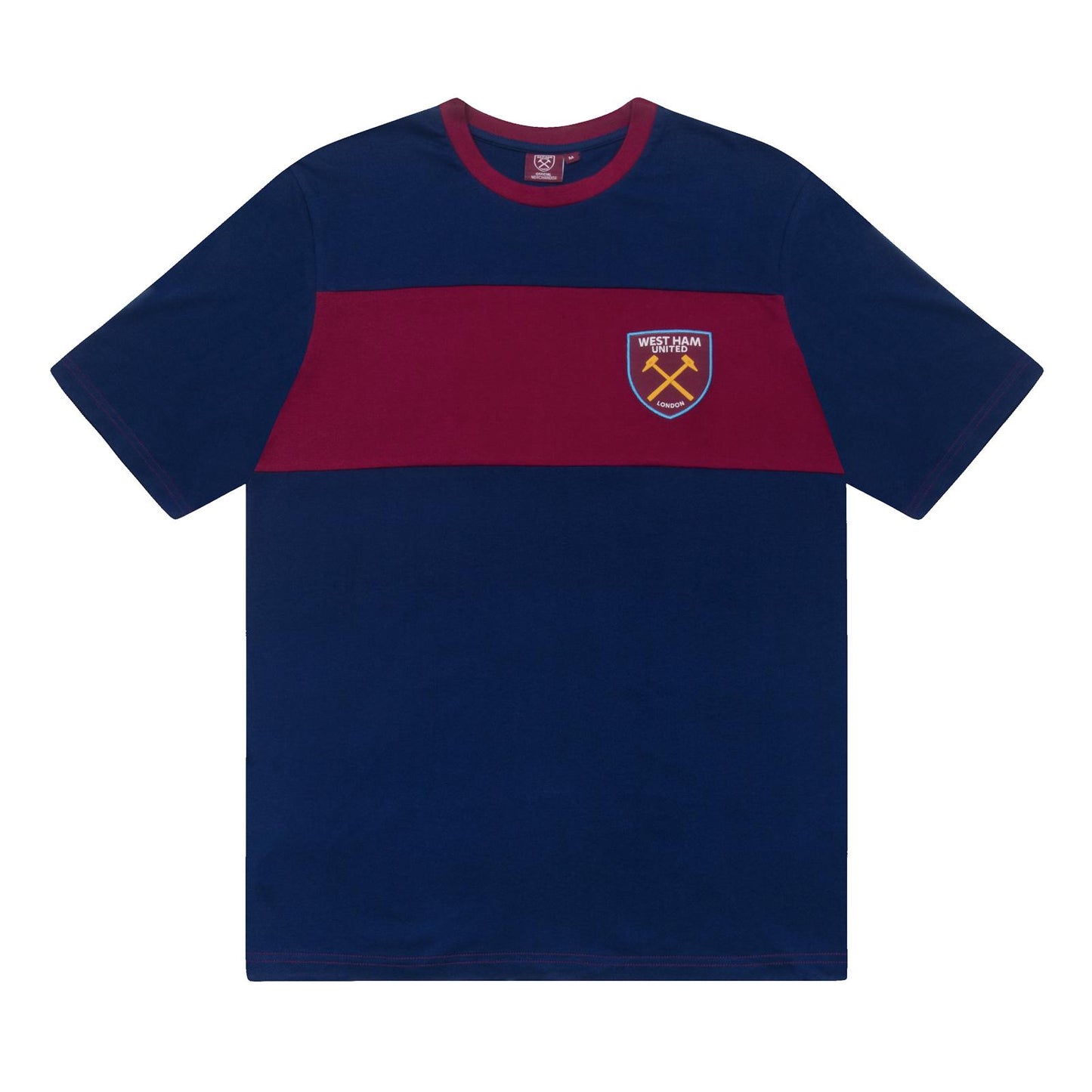 Navy Blue - Back - West Ham United FC Mens Long Pyjama Set
