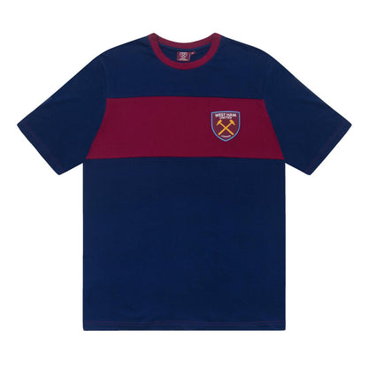 Navy Blue - Back - West Ham United FC Mens Long Pyjama Set