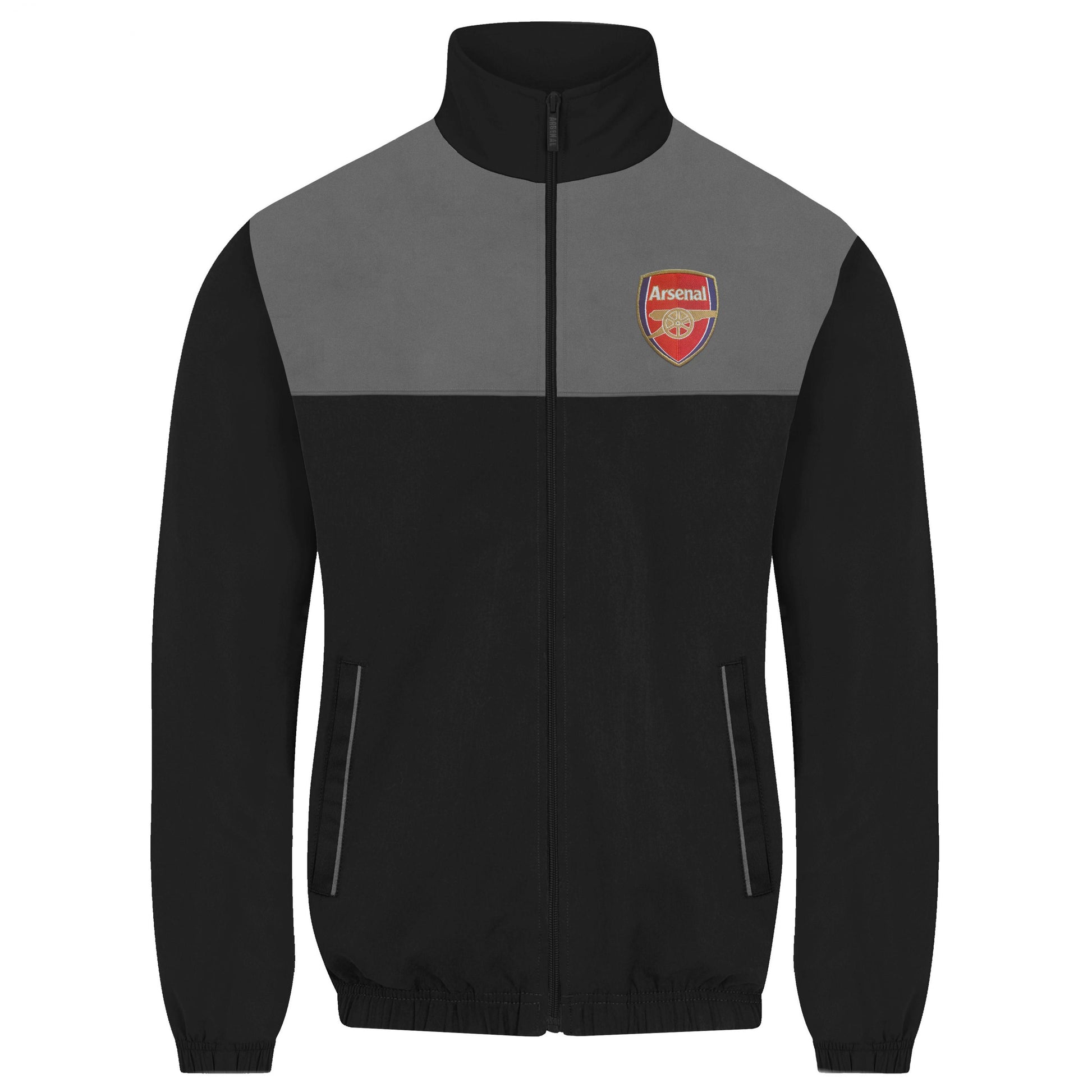 Black-Grey - Back - Arsenal FC Mens Crest Two Tone Tracksuit