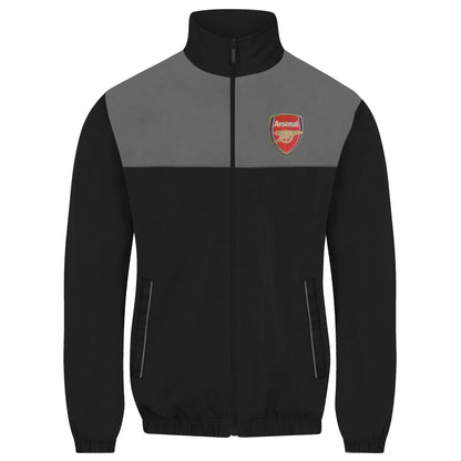 Black-Grey - Back - Arsenal FC Mens Crest Two Tone Tracksuit