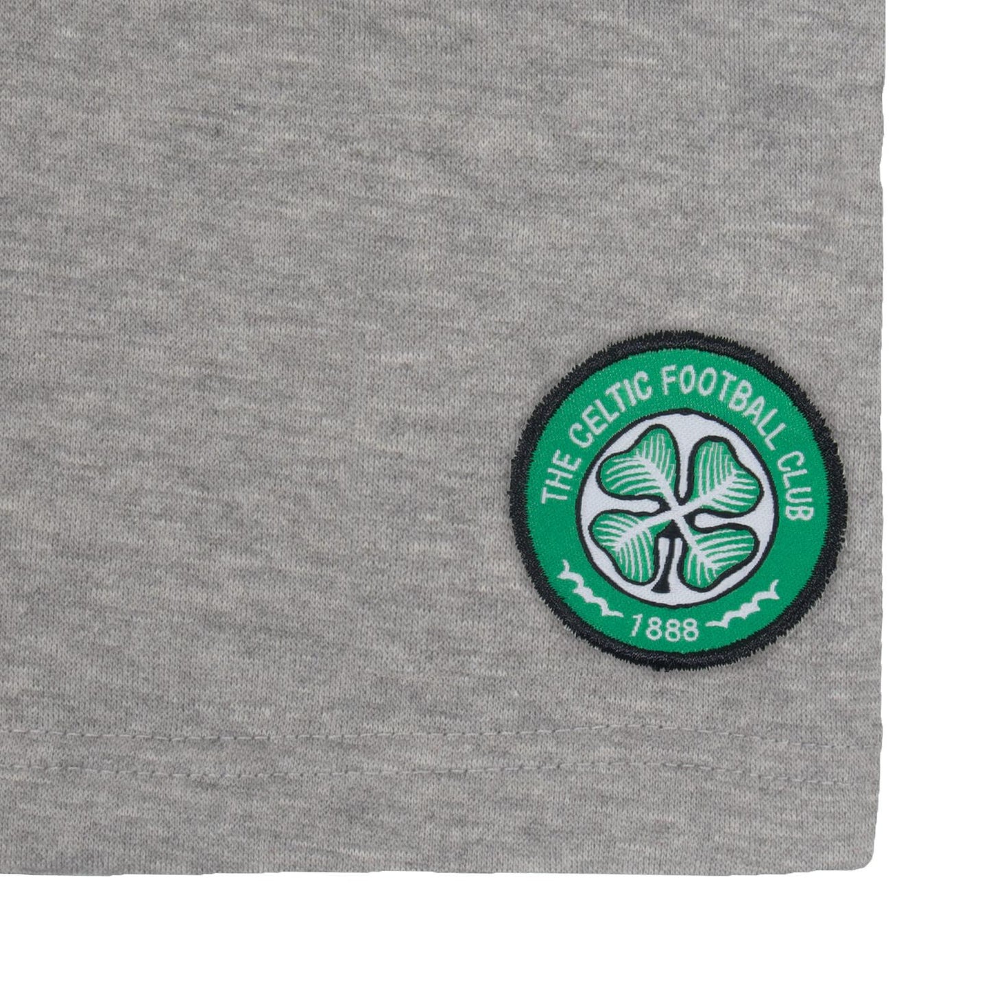 Grey - Back - Celtic FC Mens Fleece Shorts