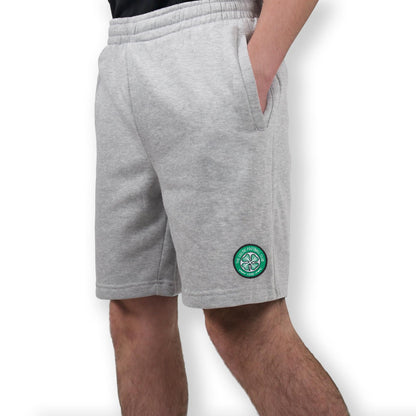 Grey - Side - Celtic FC Mens Fleece Shorts