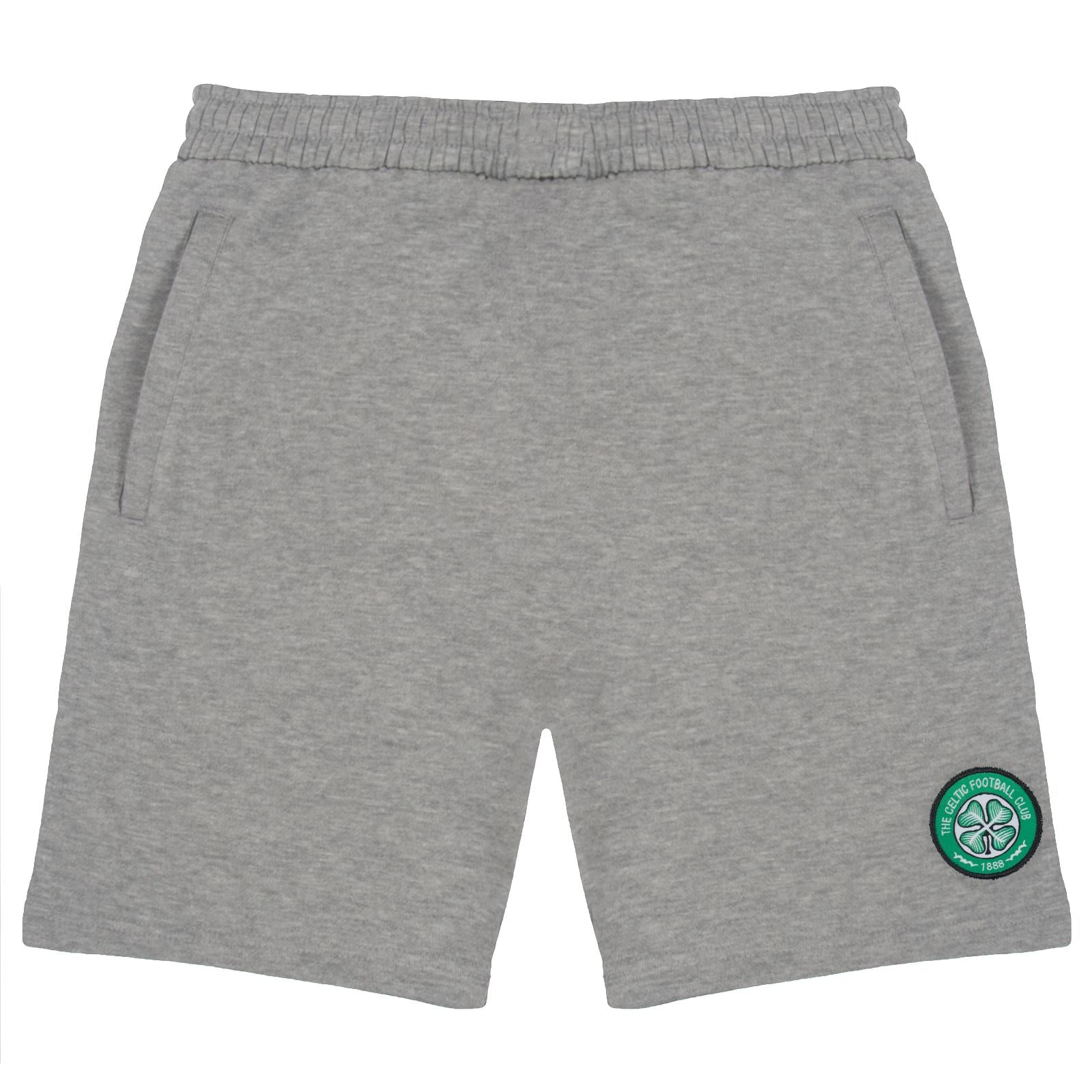 Grey - Front - Celtic FC Mens Fleece Shorts