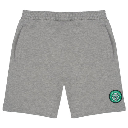 Grey - Front - Celtic FC Mens Fleece Shorts