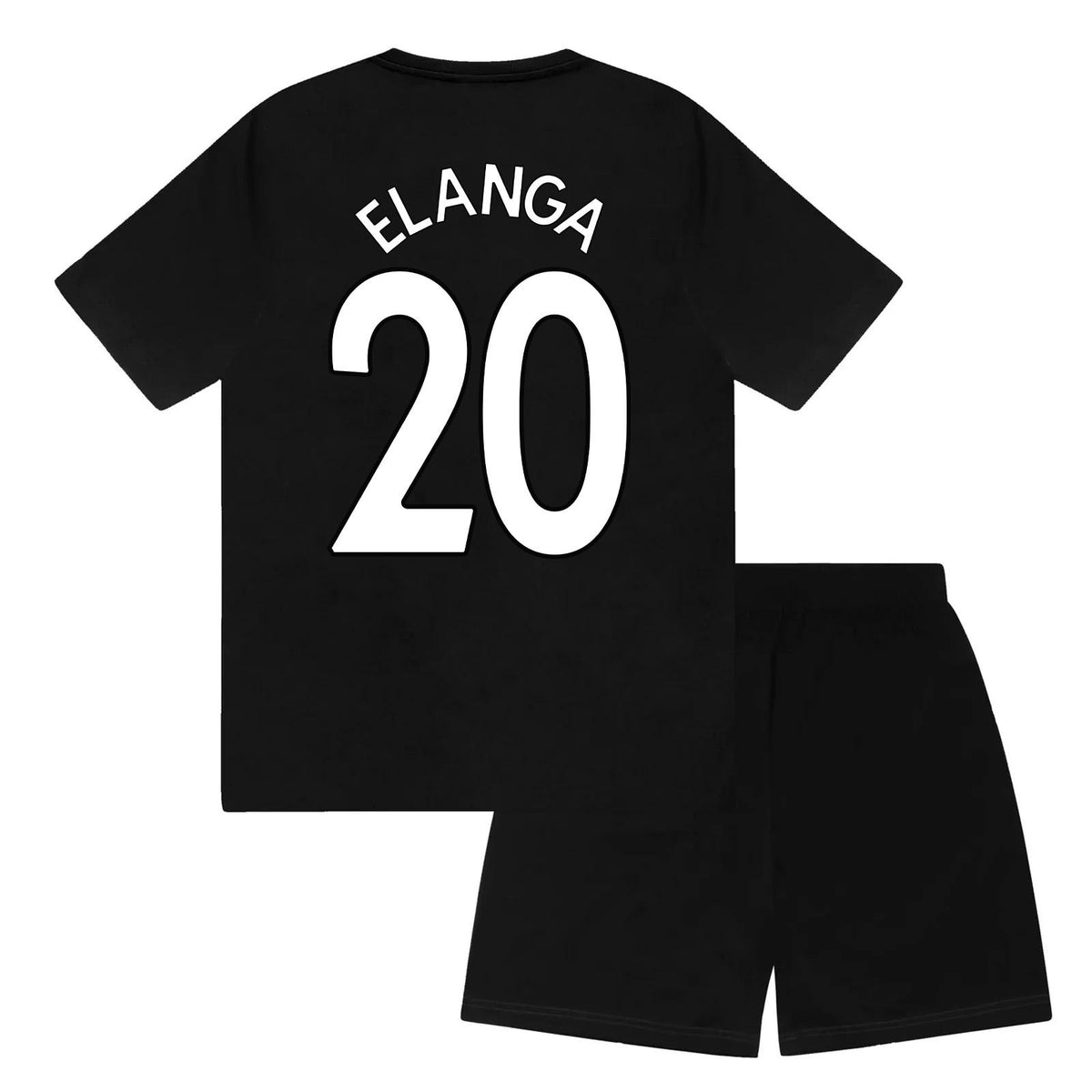 Black - Back - Newcastle United FC Boys Elanga 20 Sublimated Short Pyjama Set