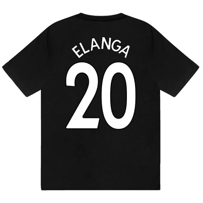 Black - Side - Newcastle United FC Boys Elanga 20 Sublimated Short Pyjama Set