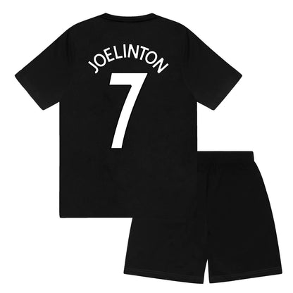 Black - Back - Newcastle United FC Boys Joelinton 7 Sublimated Short Pyjama Set