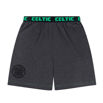 Grey - Side - Celtic FC Mens Crest Short Pyjama Set
