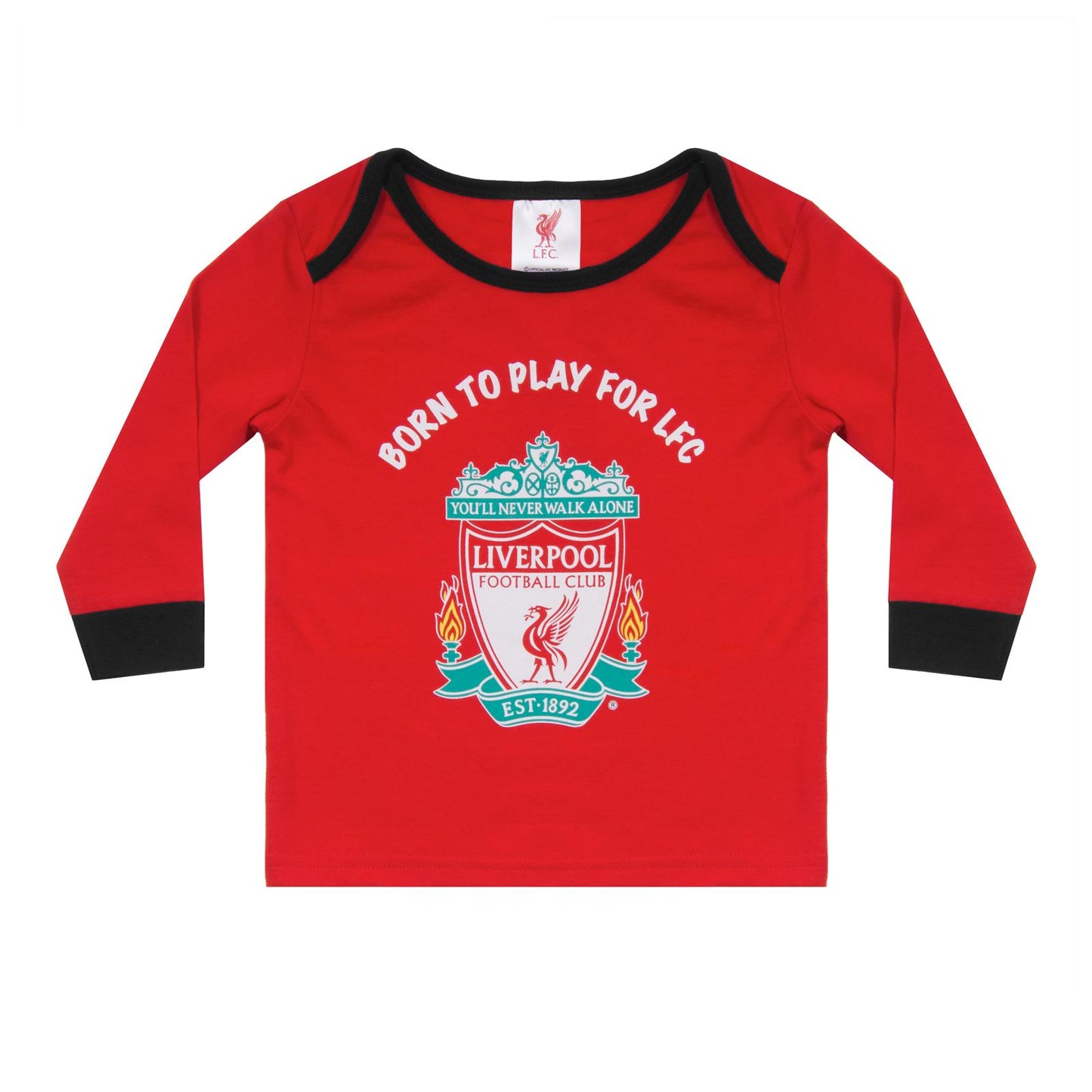Red - Back - Liverpool FC Baby Boys Born To Play Long Pyjama Set