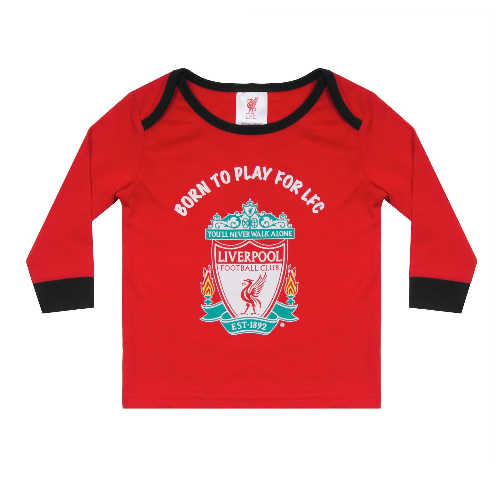 Red - Back - Liverpool FC Baby Boys Born To Play Long Pyjama Set